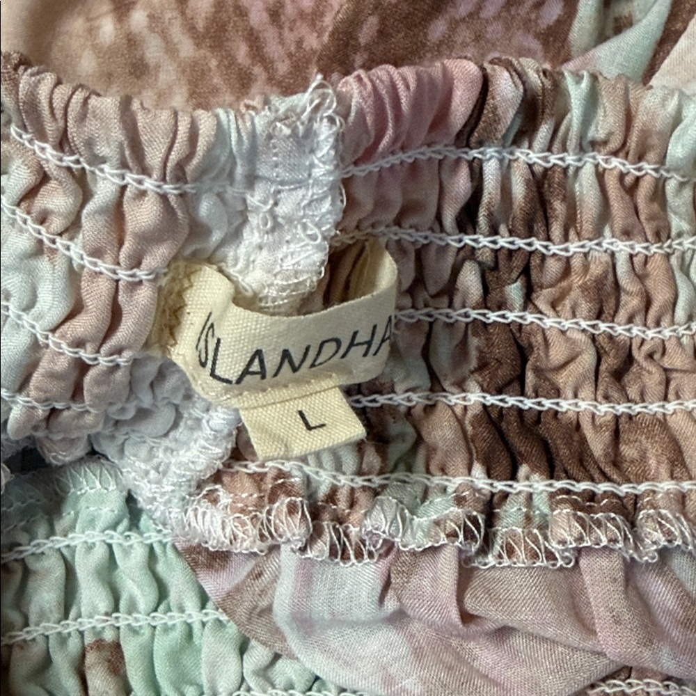 Island Haze Multicolor Patterned Ruffle Shorts - Picture 4 of 4
